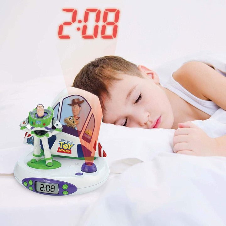 Lexibook Toy Story Disney Buzz &amp; Woody Projektor Funkuhr, Nachtlicht, Zeitprojektion an die Decke, S