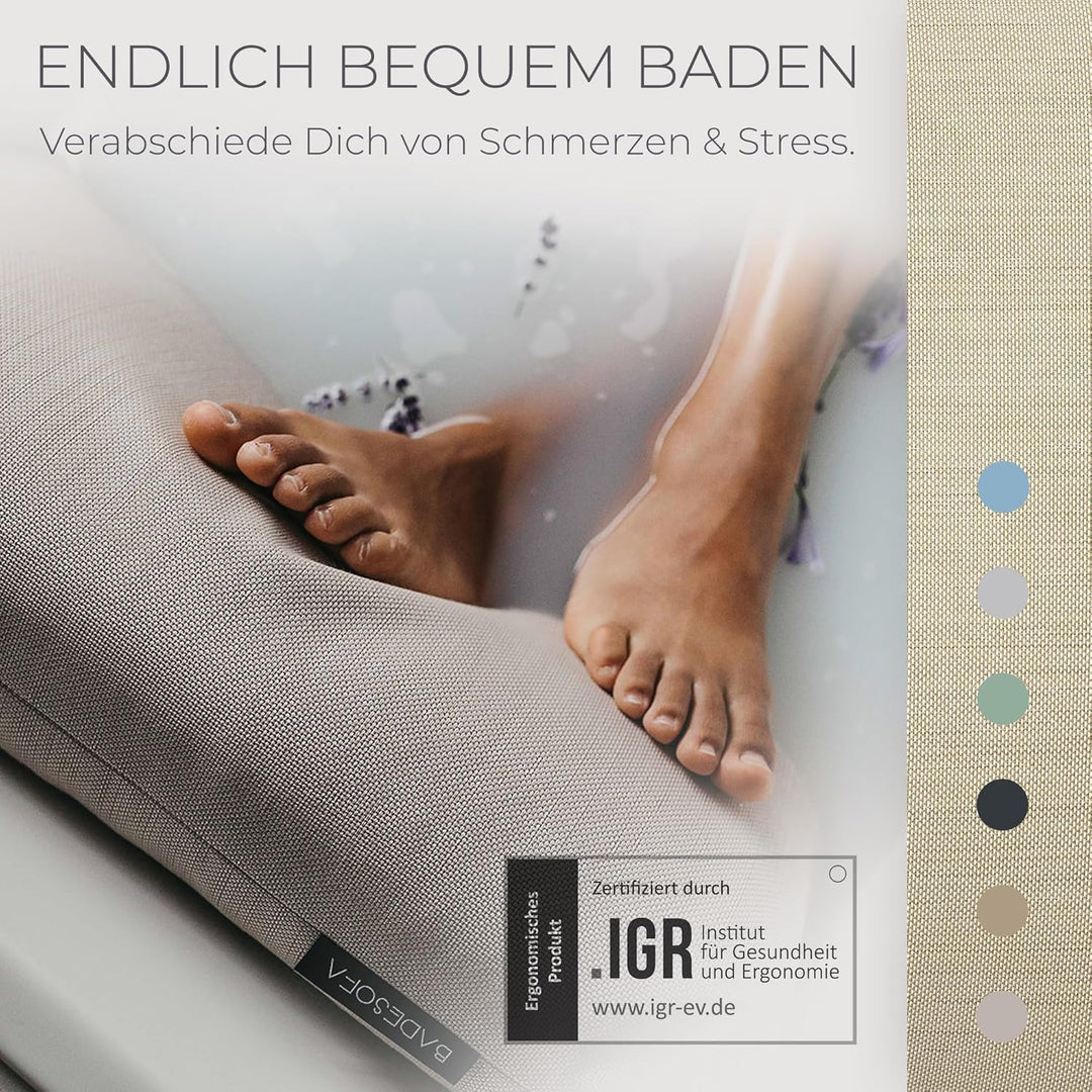 BADESOFA® Fusskissen | Premium-Qualität | Badewannen-Kissen für bequemes Baden | Made in EU | Badewa