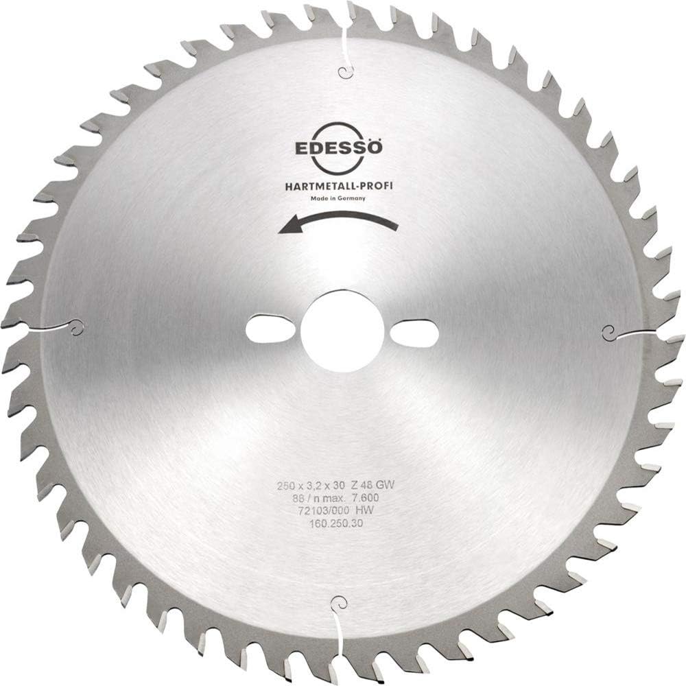 Edessö 16025030 HM-Kreissägeblatt Profi-Mehrzahn 2 KNL HW, Z=48 W, 250 x 3,2/2,2 x 30 mm, Silber