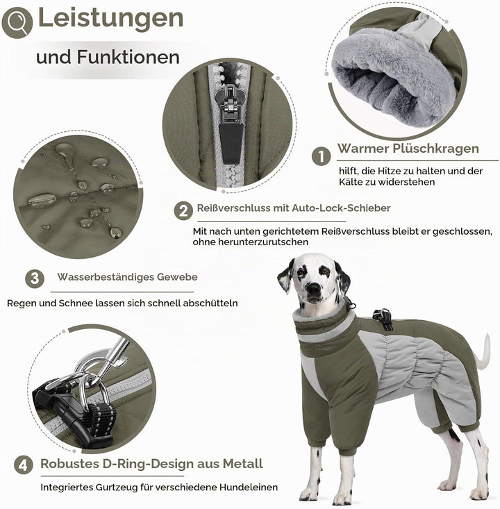 AOFITEE Winteroverall für Hunde - Wasserdichter Hundemantel für Kleine Hunde mit Beinen, Winter Warm