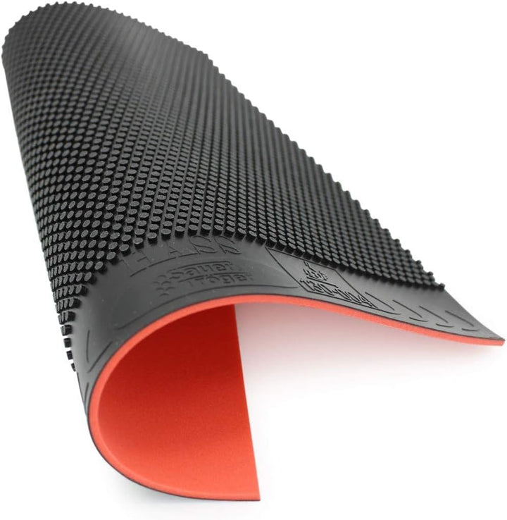 Sauer &amp; Tröger Tischtennis Belag Kurze Noppe | HASS | Rot, Schwarz | 1,5 1,8 2,1 Rot 2,1 mm, Rot 2,1