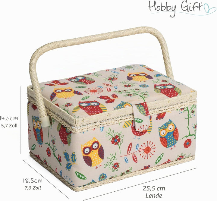 Hobby Gift Exclusive Mittelgrosse Nähbox, Bastel-Aufbewahrungsbox, Zubehörablage, Nadelkissen, PVC-G