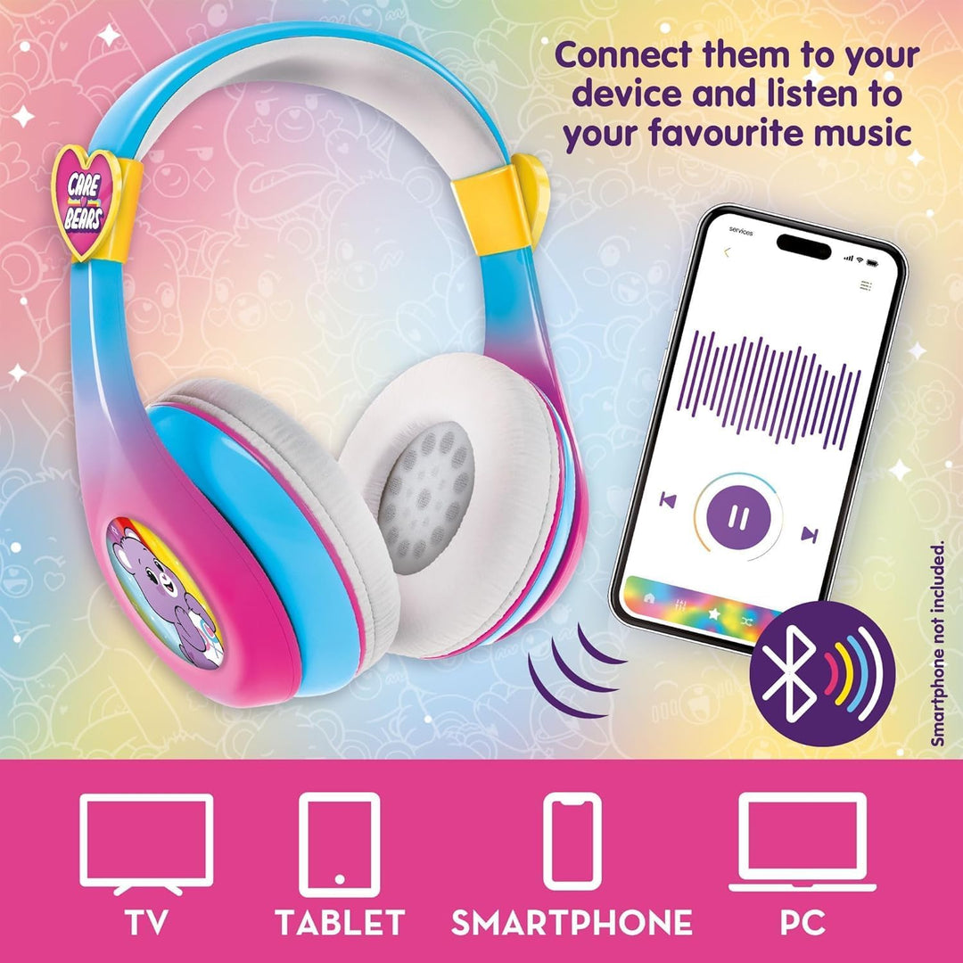 Lisciani - Care Bears - Bluetooth Kopfhörer für Kinder ab 4 Jahren - Kabellose Kinderkopfhörer mit L