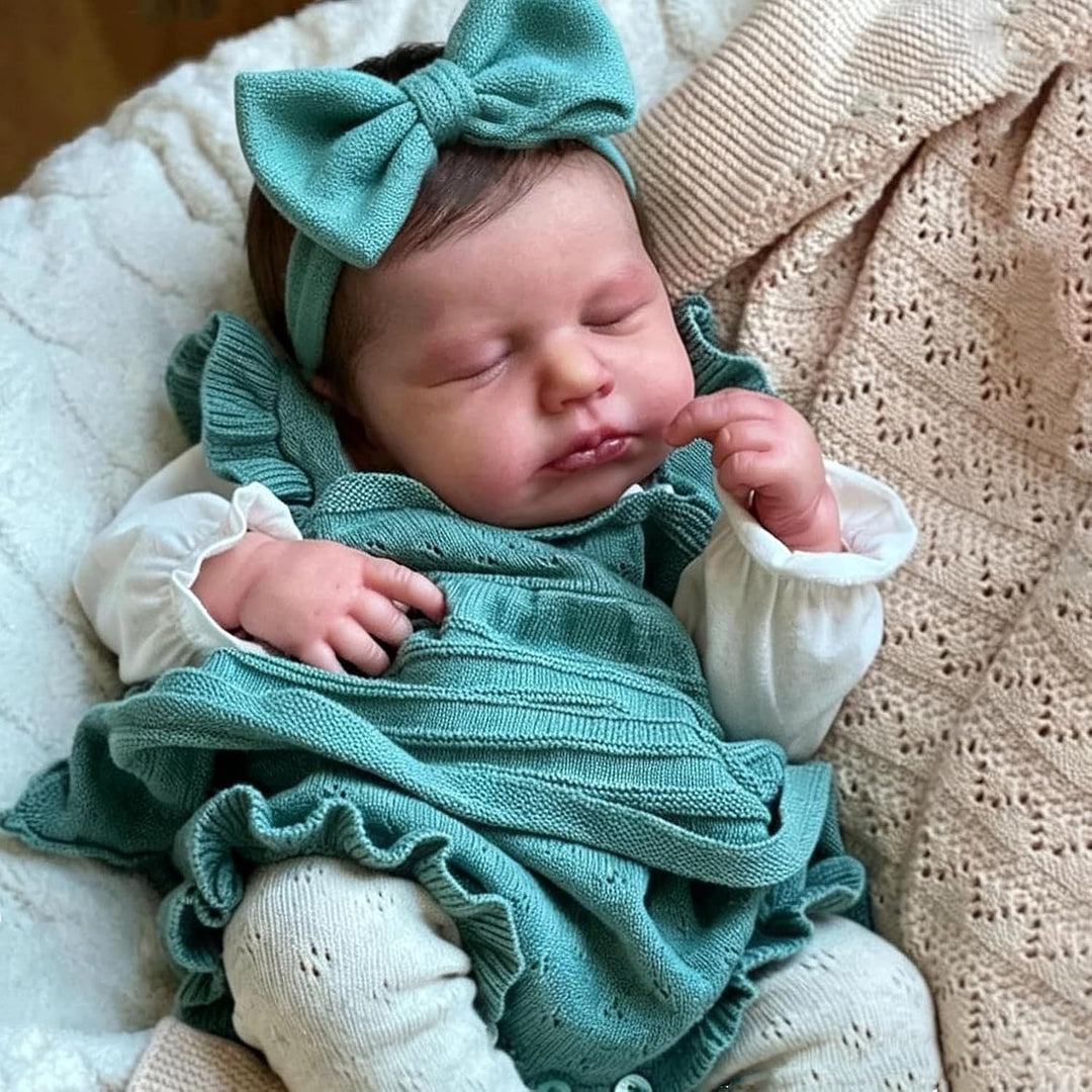 Zero pam Reborn Baby Mädchen 50CM Reborn Baby Vollsilikon Lebensecht, Reborn Puppen Lebensecht, Lebe