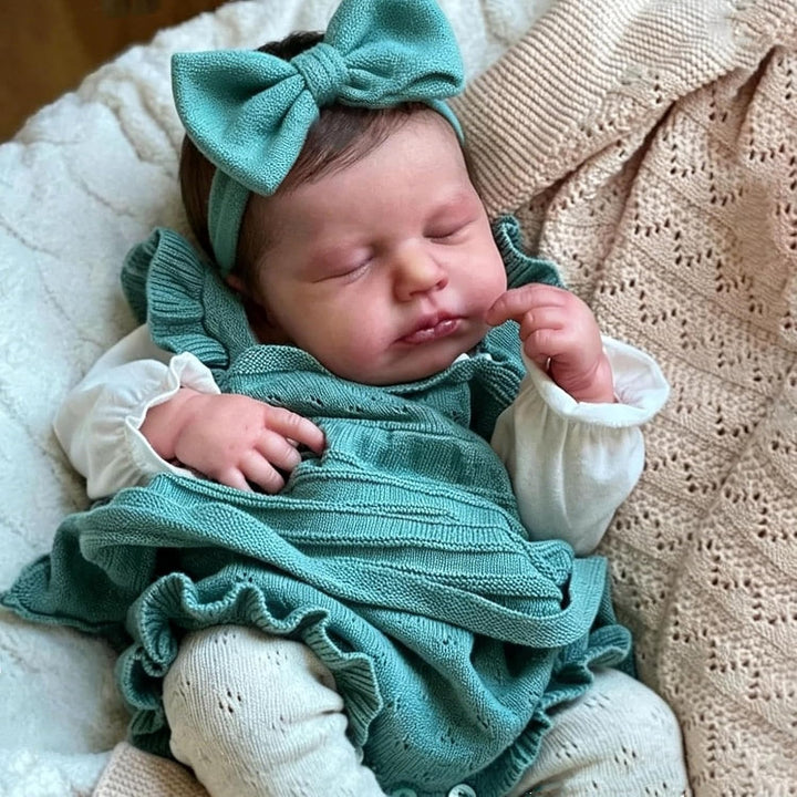 Zero pam Reborn Baby Mädchen 50CM Reborn Baby Vollsilikon Lebensecht, Reborn Puppen Lebensecht, Lebe