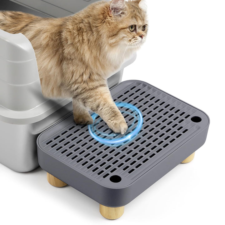 Erhöhte Katzenklo-Rampe, Katzentreppe mit Holzfüssen, Katzenstreu-Filterpedal für automatische selbs
