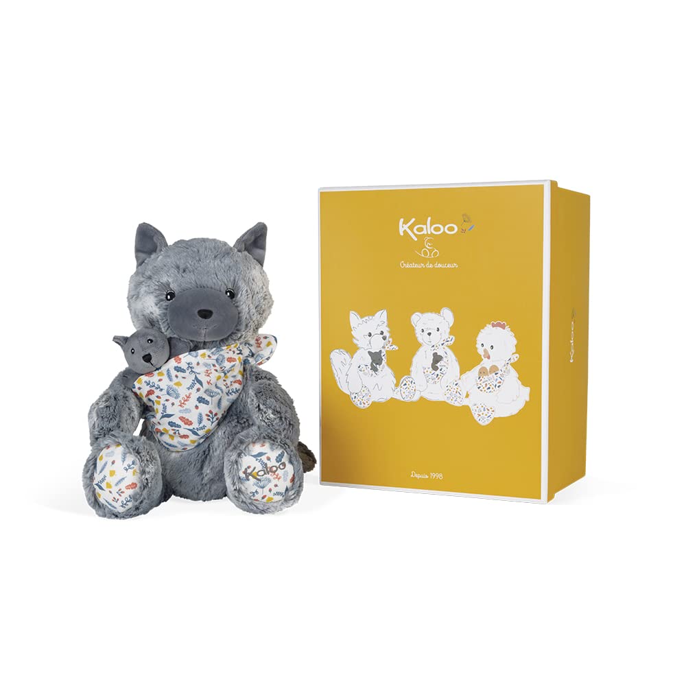 KALOO - Linoo - Plüschtier Mama Wolf Louise und Ihr Baby, 35 cm - ab der Geburt K971000 Mama Wolf Lu