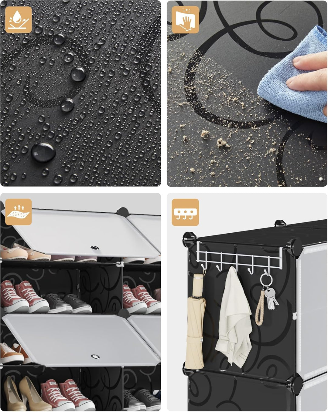 Mondeer Schuhregal, Kunststoff Schuhschrank 10 Ebenen, Schuhregal Organizer hält 40 Paar Schuhe Plat