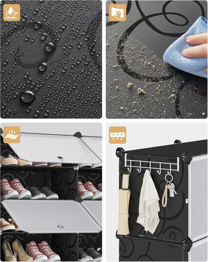 Mondeer Schuhregal, Kunststoff Schuhschrank 10 Ebenen, Schuhregal Organizer hält 40 Paar Schuhe Plat