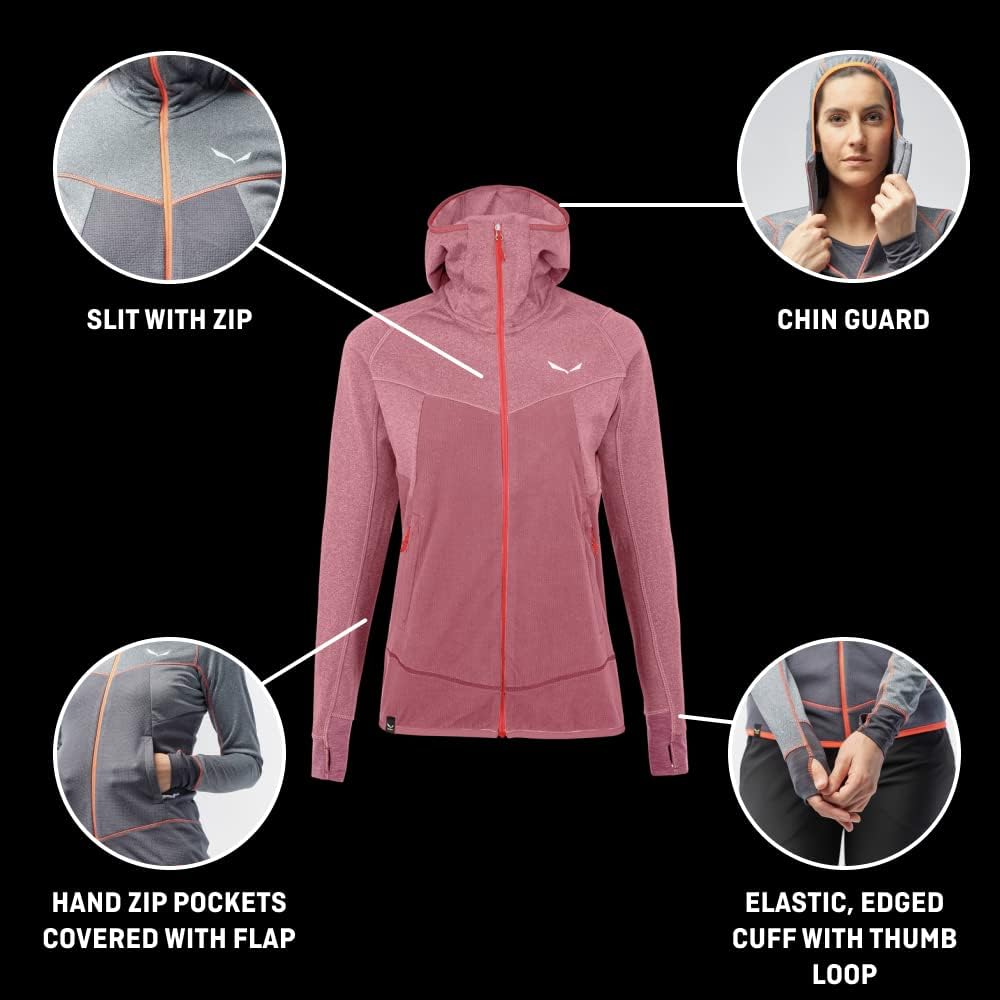 Salewa Damen Puez Hybrid Pl W Fz Hdy Softshelljacke, Navy Blazer Melange M