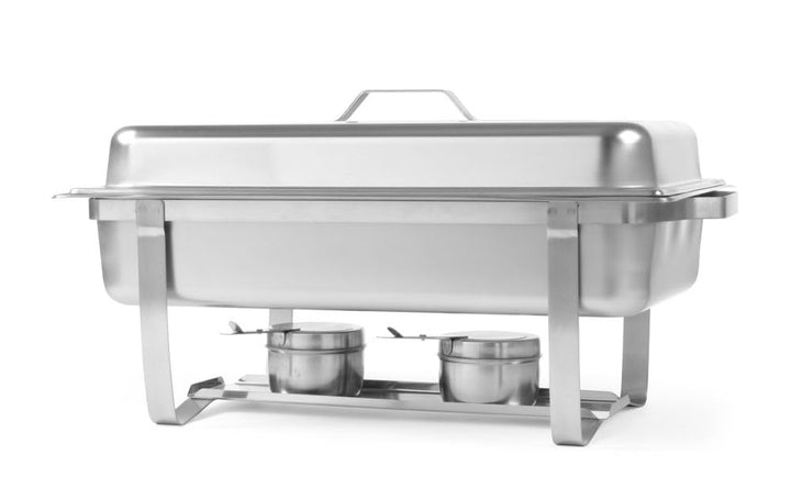 HENDI Chafing Dish 1/1, Gastronorm, mit hochglanzpoliertem, einsteckbarem Deckel. Inkl. Brennpastenb