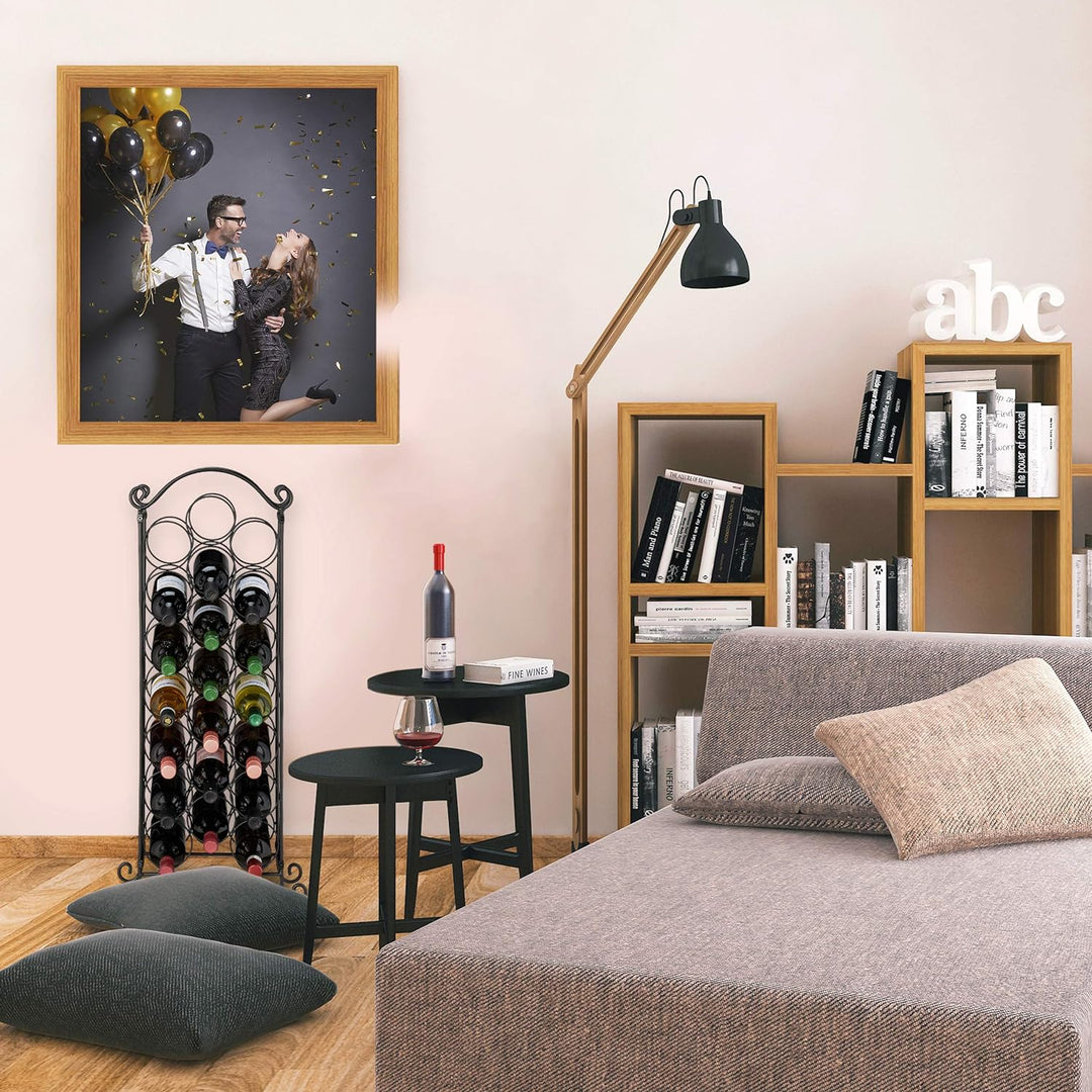 Relaxdays Weinregal, 21 Flaschen, dekoratives Flaschenregal für Küche, Keller, Bar, Metall, HBT 88 x
