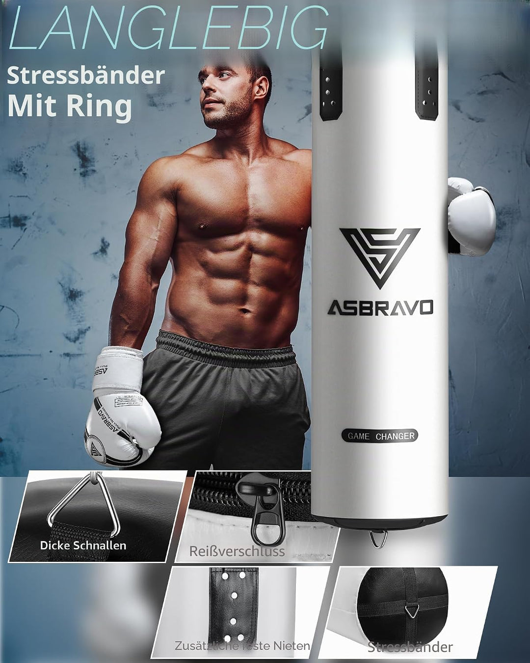Boxsack für Erwachsene, 4ft PU schweren Boxsack Set 12OZ Handschuhe für MMA Muay Thai Kickboxen Trai