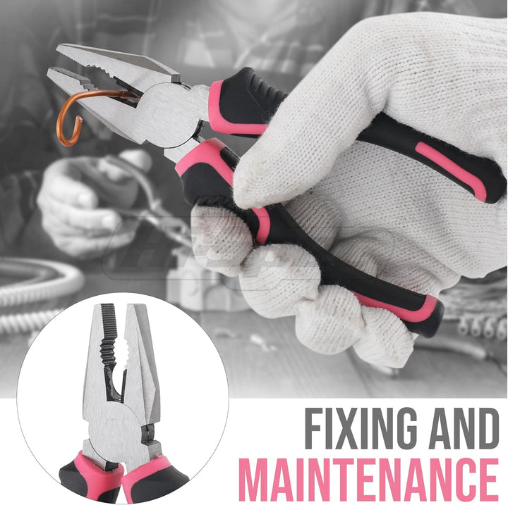 Hi-Spec Werkzeugset in Pink für Frauen - Komplettset für Heimwerkerinnen mit Hammer, Zange, Schraube