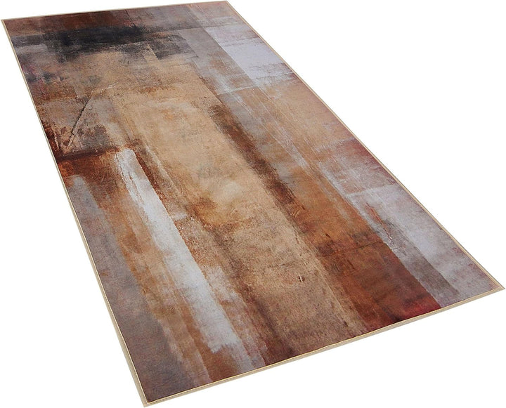 Teppich rechteckig bunt braun 80 x 150 cm Modern Abstrakt Kurzflor Trabzon