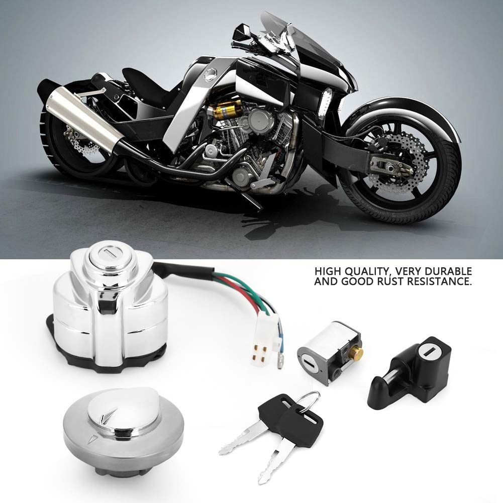 Zündschloss Tankdeckel Helmlenkschloss mit Schlüssel für VT250/Magna 250 Steed 400 VLX 600/VT600 Sha