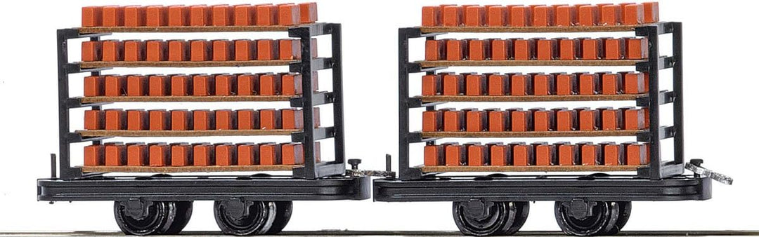 Busch Environnement – BUE12203 – Modellbau Ferroviaire – 2 Wagen für den Transport von Bausteinen