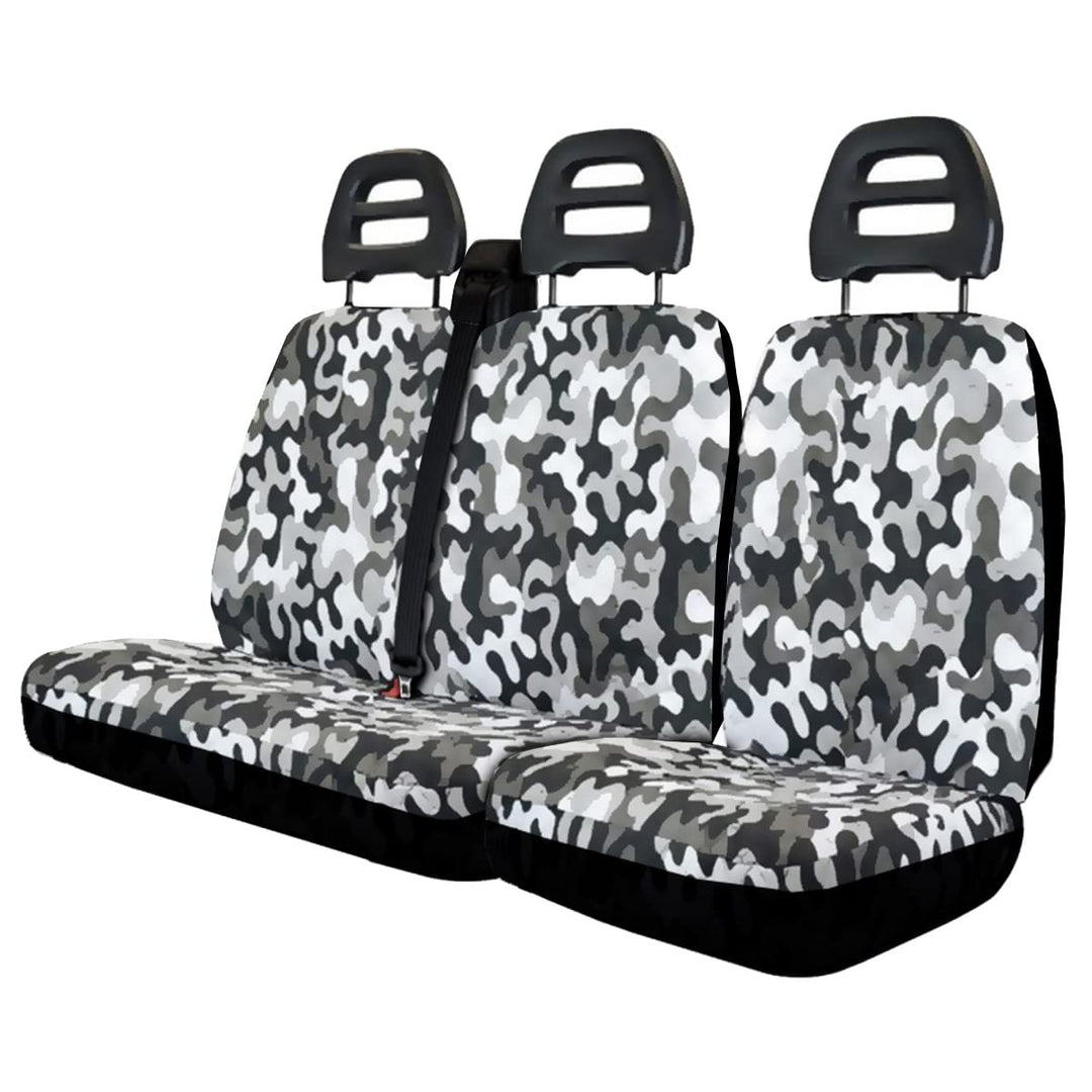 Lupex Shop Universale Baumwolle Sitzbezüge für Lastwagen mit dem Sitzgurt von Oben - hell Tarnfarbe