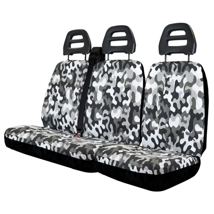 Lupex Shop Universale Baumwolle Sitzbezüge für Lastwagen mit dem Sitzgurt von Oben - hell Tarnfarbe