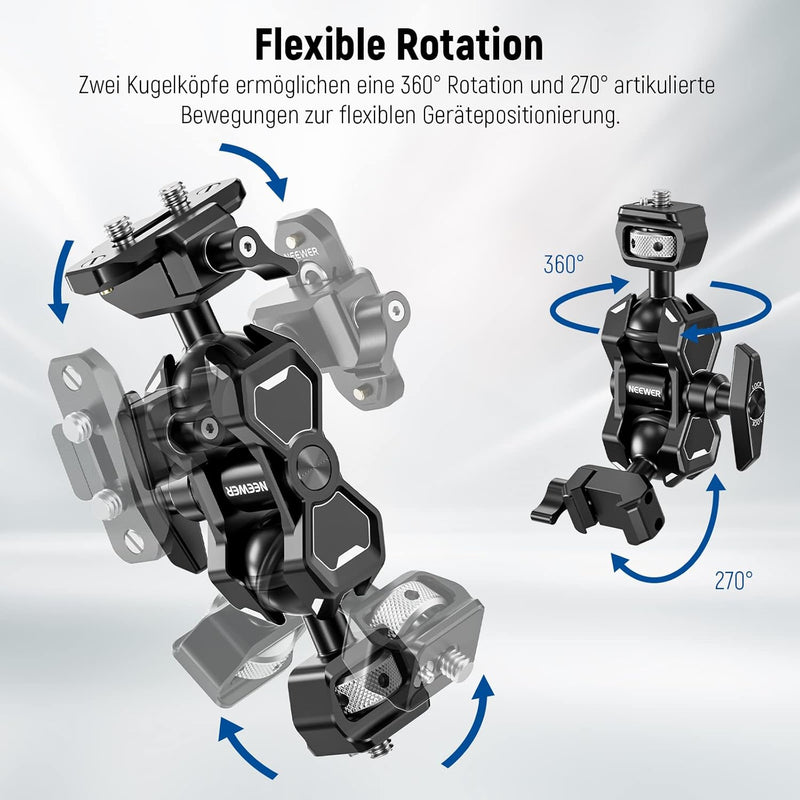 NEEWER Flexibler Magischer Gelenkarm mit zwei Kugelköpfen, NATO Schnellspanner, 48mm NATO Schiene un