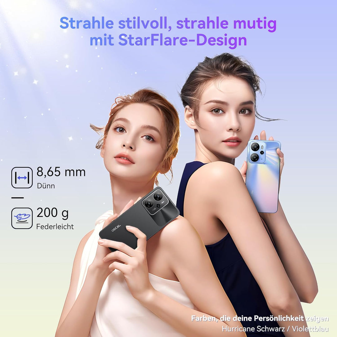 OSCAL Tiger 13 5G Handy ohne Vertrag Gemini AI 24GB+256GB/2TB, Android 14 Smartphone ohne Vertrag 90