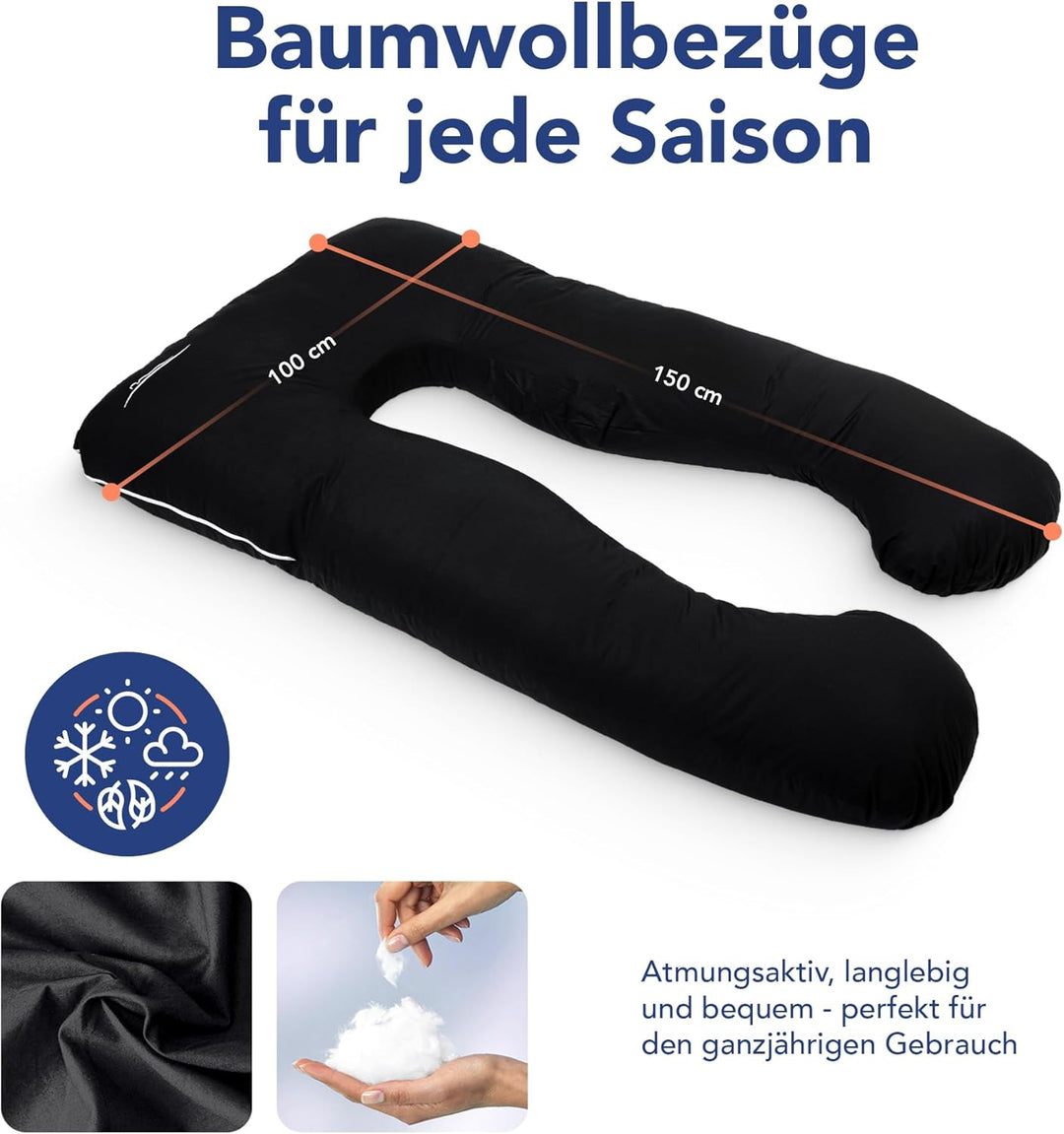 KomfortKissen ORIGINAL Premium Ergonomisches Kühlend Kuschelkissen | Körperkissen | Seitenschläferki