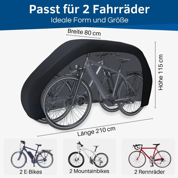 HiLo sports reissfeste Fahrradabdeckung Heckträger für 2 Fahrräder - [Mit 6m Seil] - Wasserdichter F