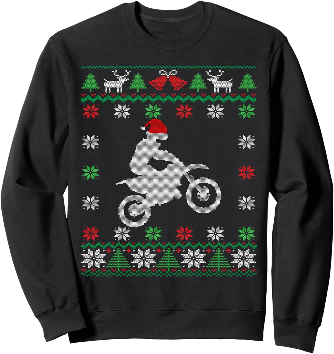 Motocross Riding Santa | Dirt Bike Ugly Christmas Sweatshirt