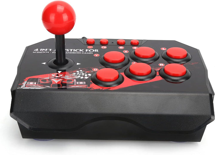 Metall-Joystick, Kabelgebundener Universal-Kampfstab, Starkes Gehäuse, Schwarze und Rote Farbe, Spie