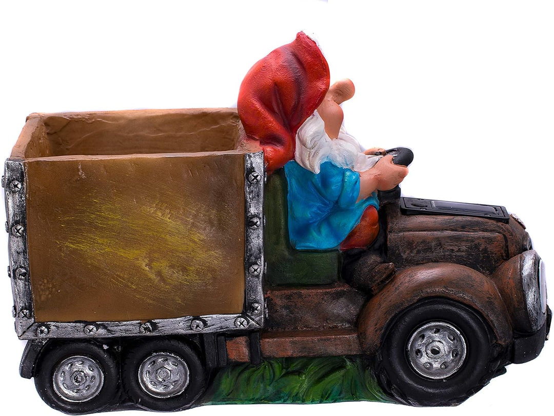 Birendy Figur, Zwerg, NF15177-1 Gartenzwerg Gartendekoration Gartenwichtel mit Solarlampe als Schein