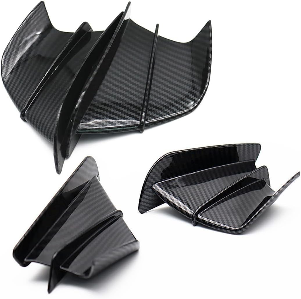 Motorcycle Front Aerodynamic Winglets Carbon Fibre Windscreen Trim Motorcycle Spoiler Plastic Fairin