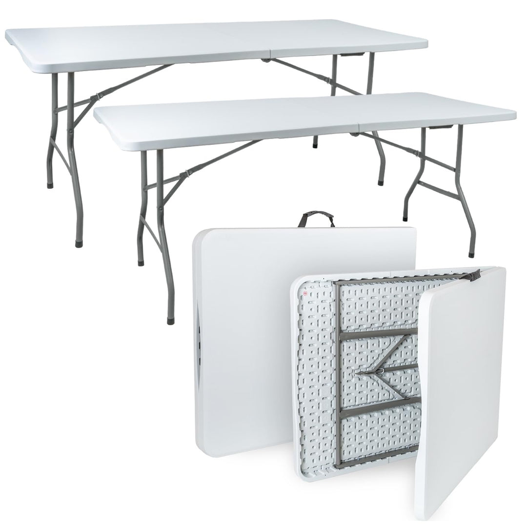 VOSS.garden 2X Klapptisch 180x74x74cm, Campingtisch, Gartentisch, Kunststoff & Stahlgestell