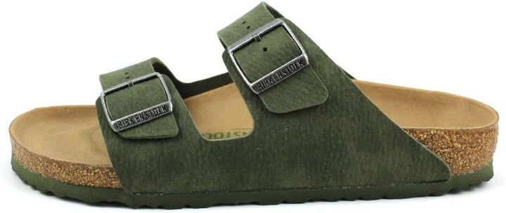 BIRKENSTOCK Arizona Vegan Herren Pantolette 41 EU Schmal Vert Olive, 41 EU Schmal Vert Olive