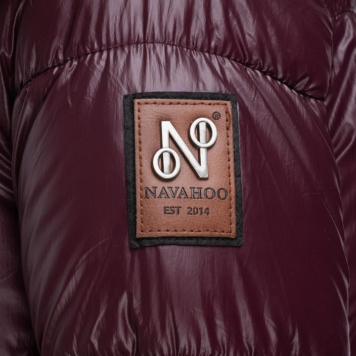 Navahoo Damen Winterjacke Steppjacke warm mit Kunstfellkapuze Tikunaa XS-XL XS Weinrot, XS Weinrot