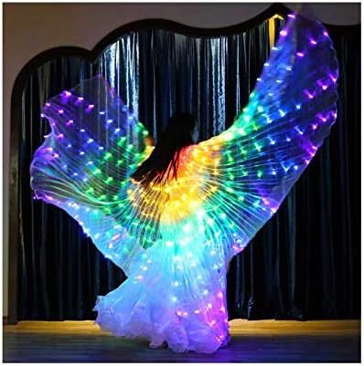 LAMF LED-Bauchtanz-Flügel mit Teleskopstab, leuchtende Schmetterlingsflügel, leuchtendes Performance