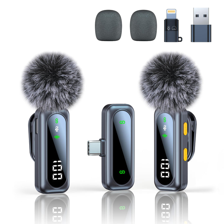 Kabelloses Mikrofon, Mikrofon für iPhone und USB-C-Stecker, Mini-Mikrofone, kabellose Mikrofone mit