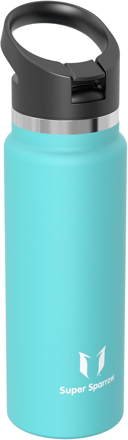 Super Sparrow Trinkflasche Edelstahl 1000ml - Breite Öffnung SwivelSip Thermosflasche - BPA-Frei The