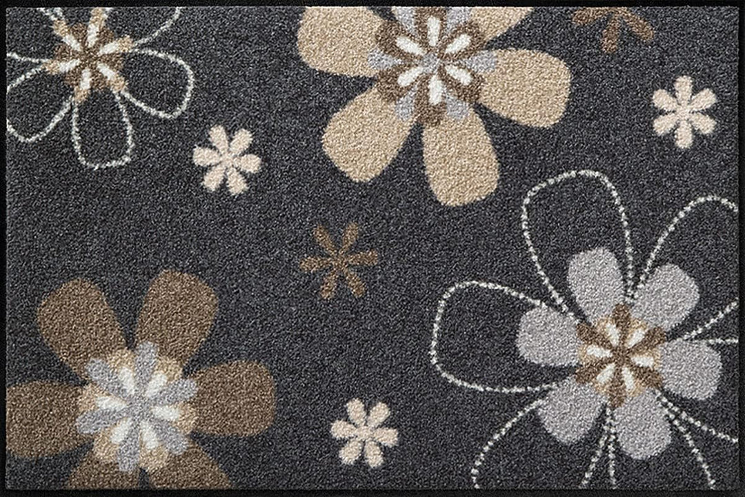 Salonloewe Fussmatte waschbar Florentina 50x75 cm Eingangs-Matte Fussabtreter Blumen Design Sauberla