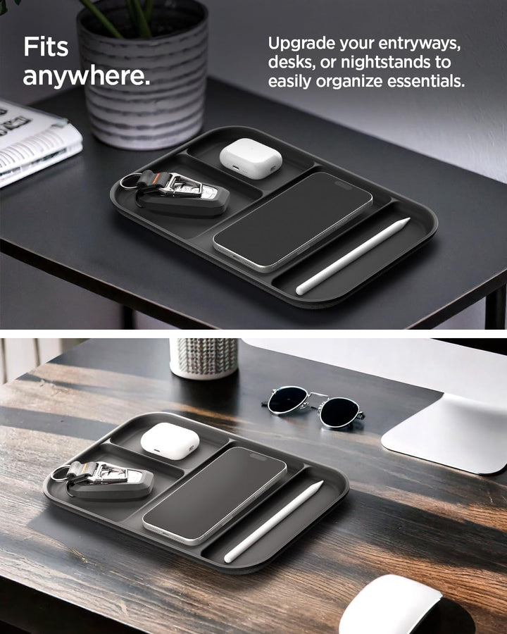 Spigen Ablageschale für Schlüssel und Geldbörse, Organizer Schale für Büro und Küche [4 Fächer &amp; Vie