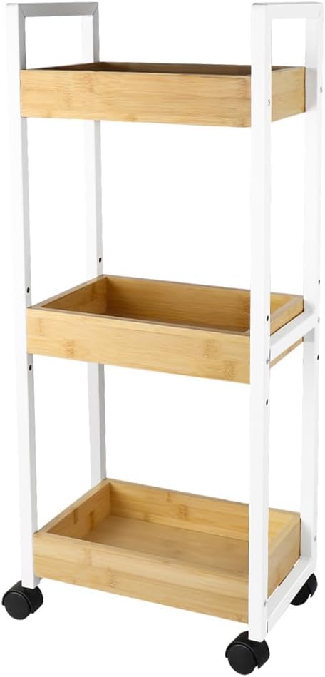 LANTUS Aufbewahrungswagen, 4 Ebenen, Rollwagen, Spanplatte, mit Bremse, obere Schublade, Regale, für