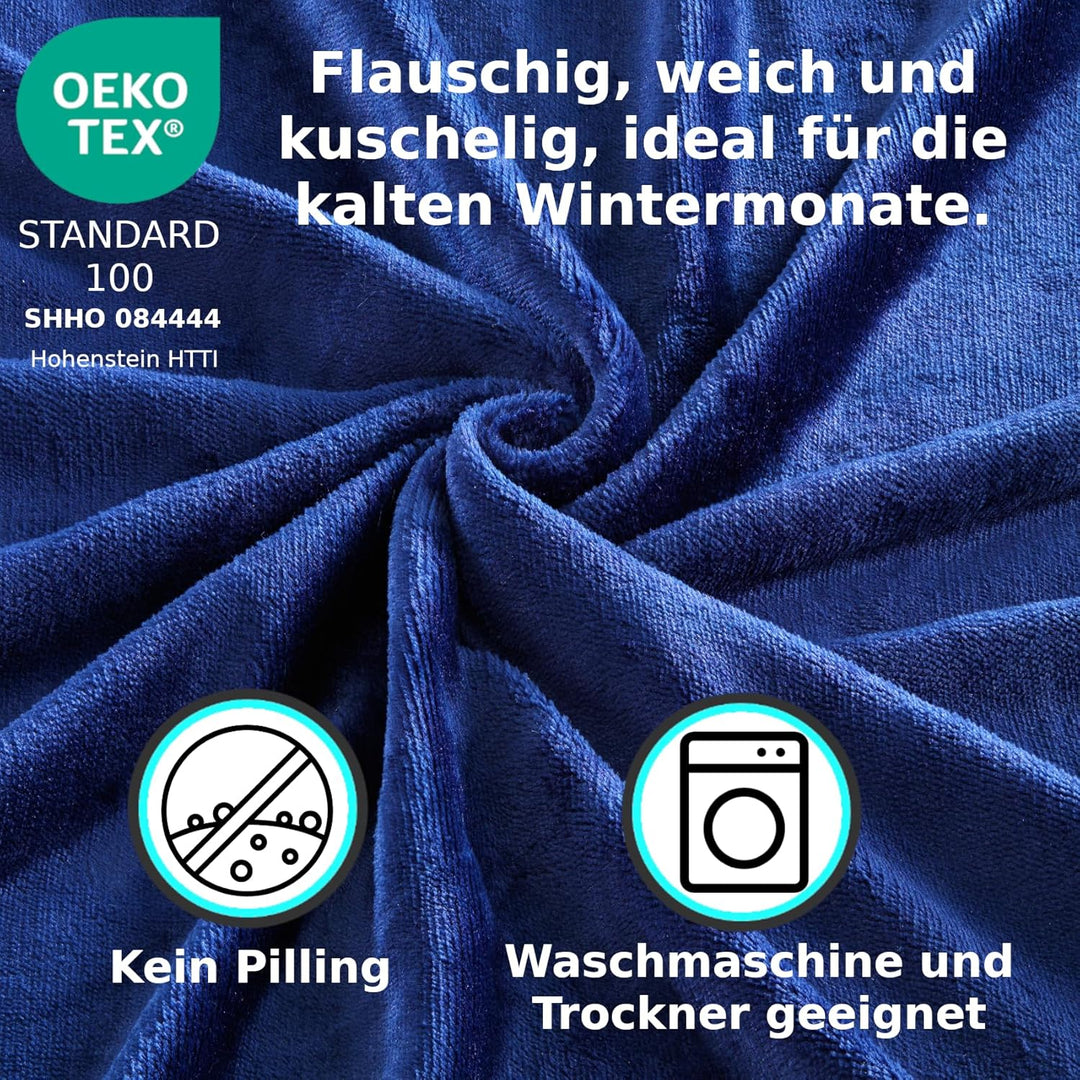 MALIKA® Premium warme Spannbettlaken Cashmere-Touch Bettlaken Jersey Fleece Spannbetttuch Laken, Far