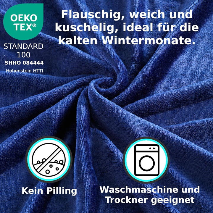 MALIKA® Premium warme Spannbettlaken Cashmere-Touch Bettlaken Jersey Fleece Spannbetttuch Laken, Far