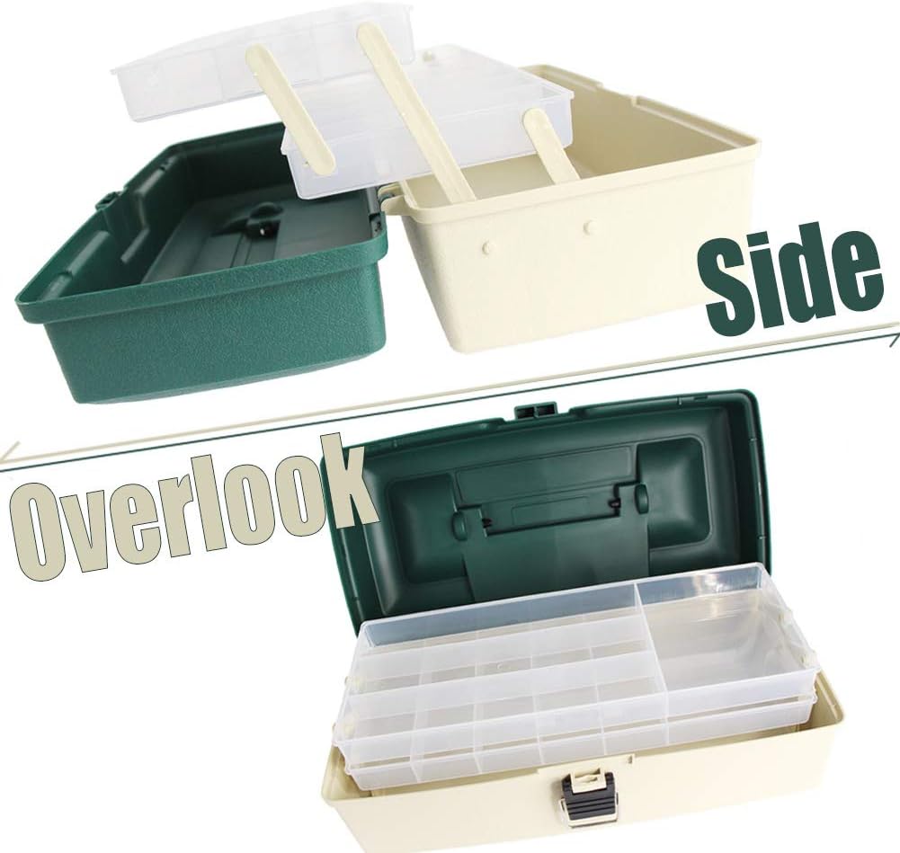 Croch Angelkoffer für Angel Zubehör und Geräte Grün, Grün