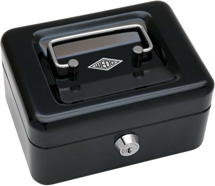Wedo 145121H Geldkassette (aus pulverbeschichtetem Stahl, versenkbarer Griff, Geldnoten- und Belegek
