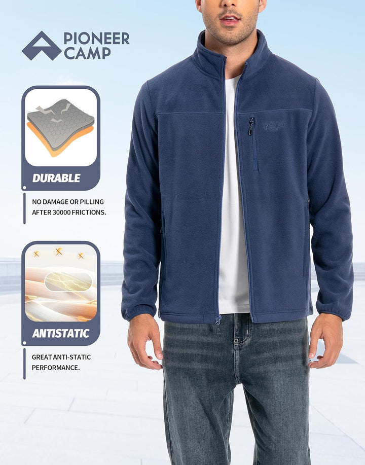 Pioneer Camp Herren Fleecejacke Full Zip Outdoor Polar Leicht Winddicht Jacke mit Reissverschluss M