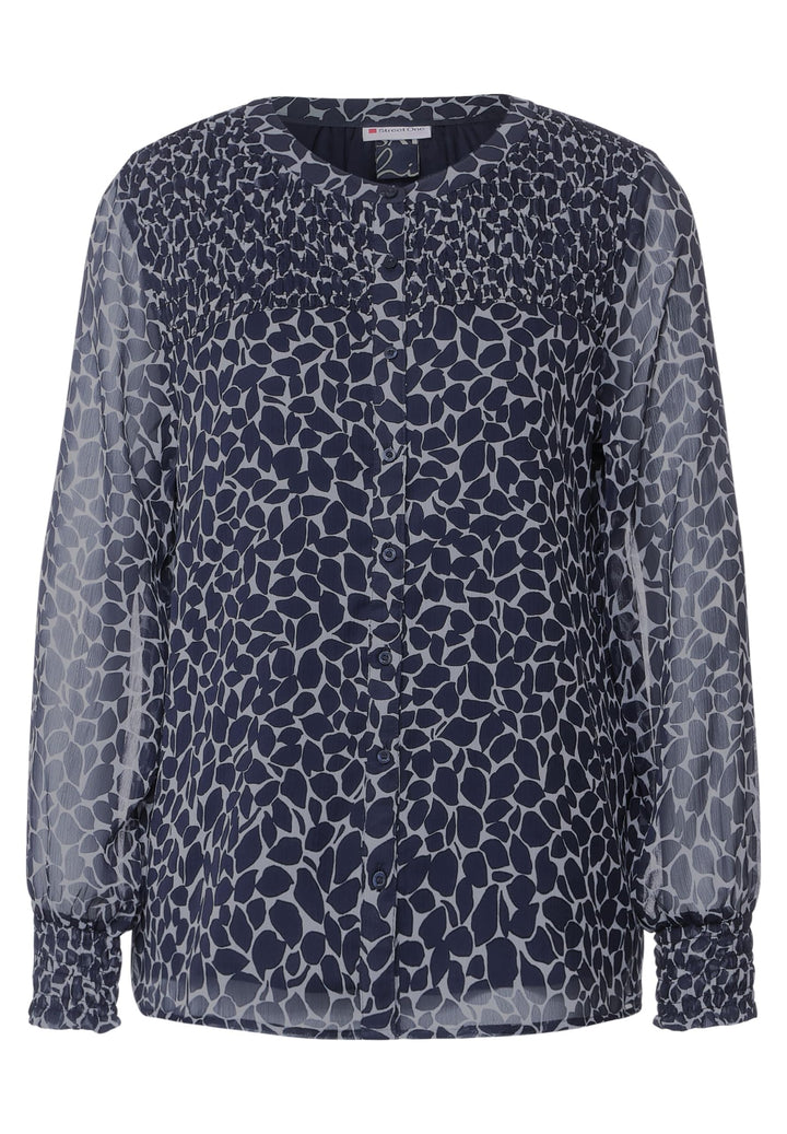 Street One Damen Chiffonbluse 38 Deep Blue, 38 Deep Blue