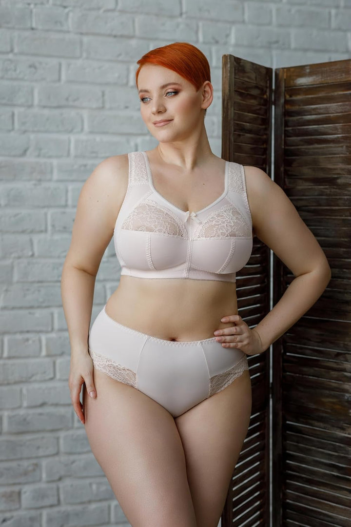 BH Full Cup, Soft Minimizer, ohne Bügel, mit Spitzen, Grossen Grössen, Breiten Trägern, Baumwolle la
