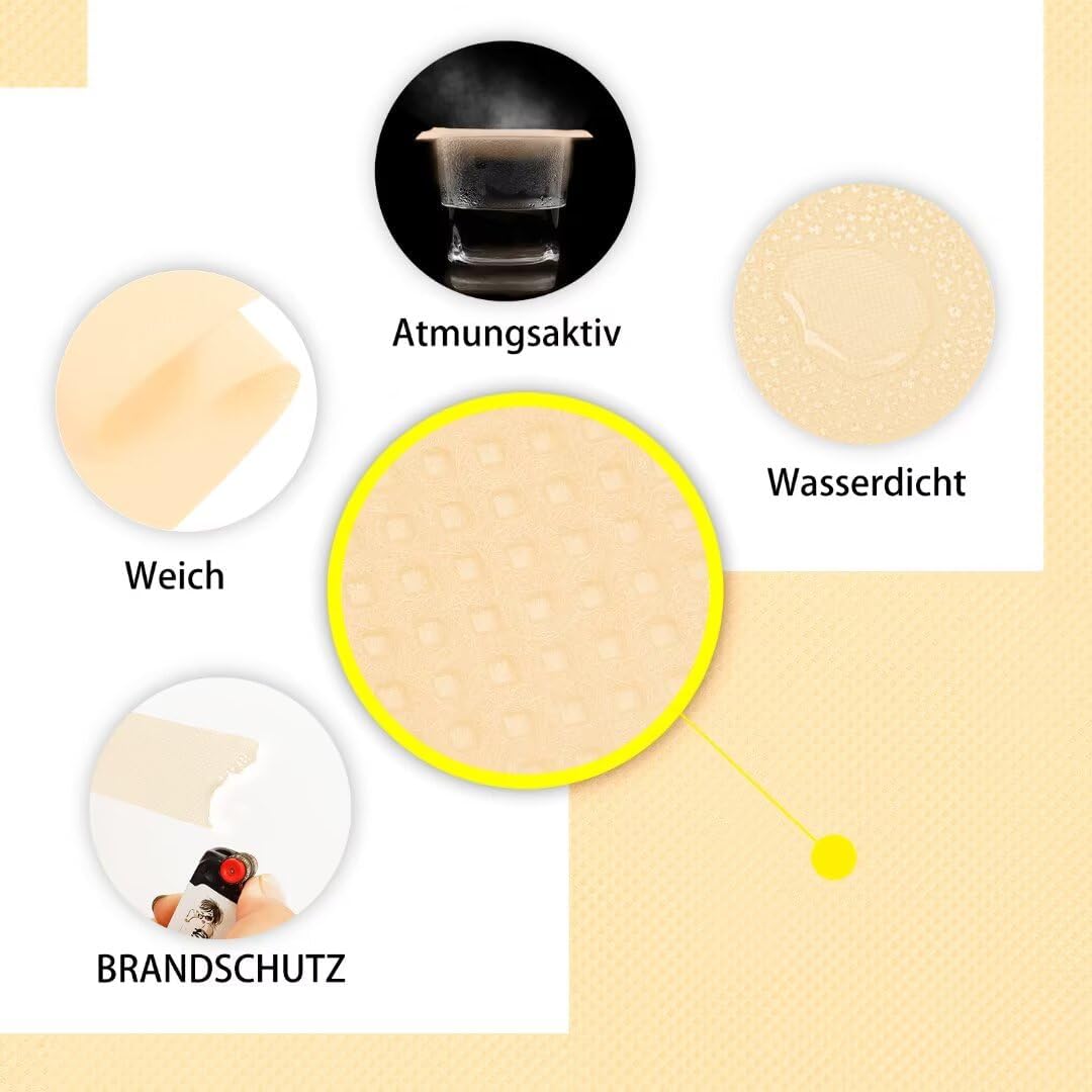 Tischdeckenrolle, 1 × 25M, Hellgelb, Einweg Vlies Stoffähnlich Tischdecke Rolle, Meterware Tischtuch