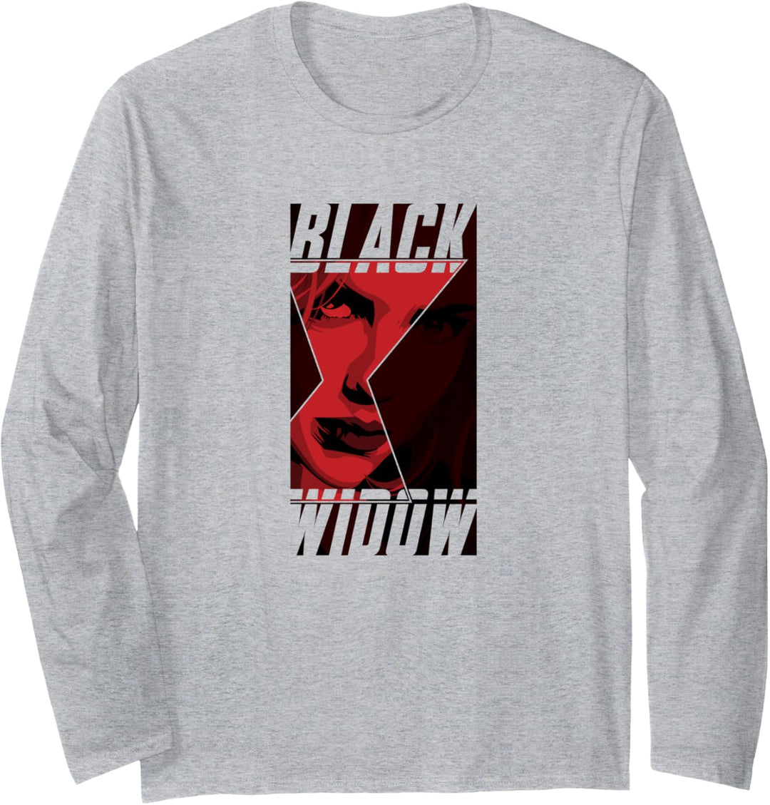 Marvel Black Widow Logo Fill Portrait Langarmshirt