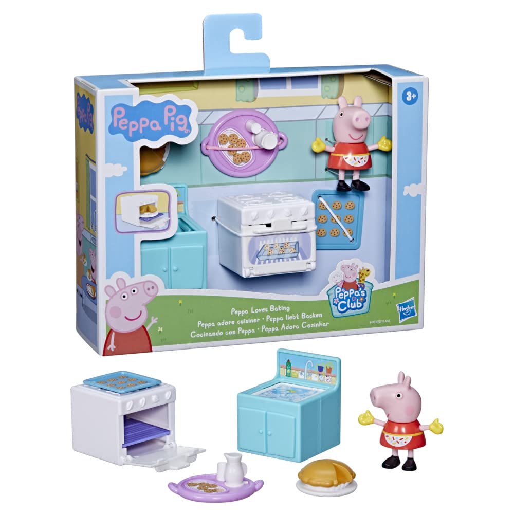 Peppa Pig Peppa’s Club Peppa Loves Baking Little Spaces Themed Preschool Toy, Includes 1 Figure and